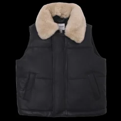 Bees Leather Bodywarmer | Navy Leather