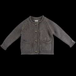 Bieka Cardigan | Candy Cane | Dark Taupe Melange