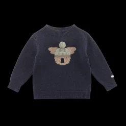 Denn Merino Wool Sweater | Koala | Blue Marine Melange