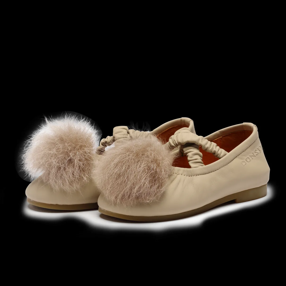 Izebella Ballerinas | Ivory Sheep Leather