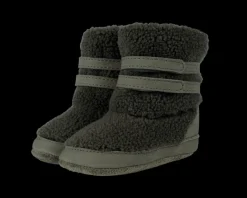 Larisso Booties | Stone Curly Faux Fur