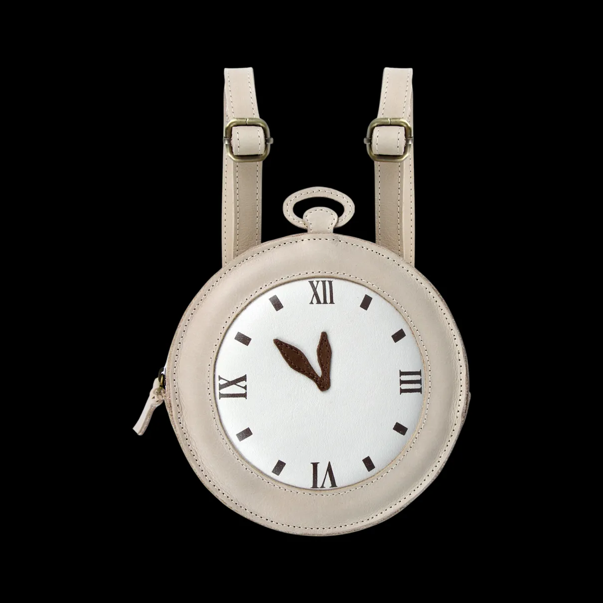 Logio Backpack | Clock | Ivory Classic Leather