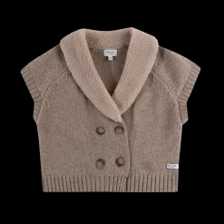 Nannie Merino Wool Waistcoat | Milk Chocolate Melange