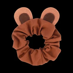 Polly Hair Scrunchie | Bear | Cognac Classic Leather