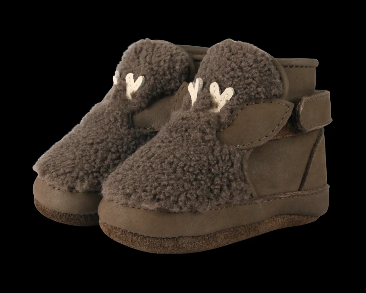 Richy Booties | Stag | Hazelnut Curly Faux Fur
