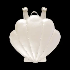 Seafo Schoolbag | Scallop | Off White Metallic Leather