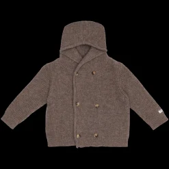 Tristan Merino Wool Cardigan | Dark Taupe Melange