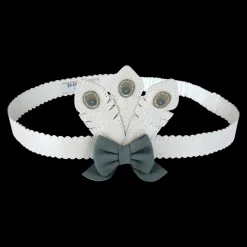 Vellie Headband | Feathers | Off White Metallic Leather